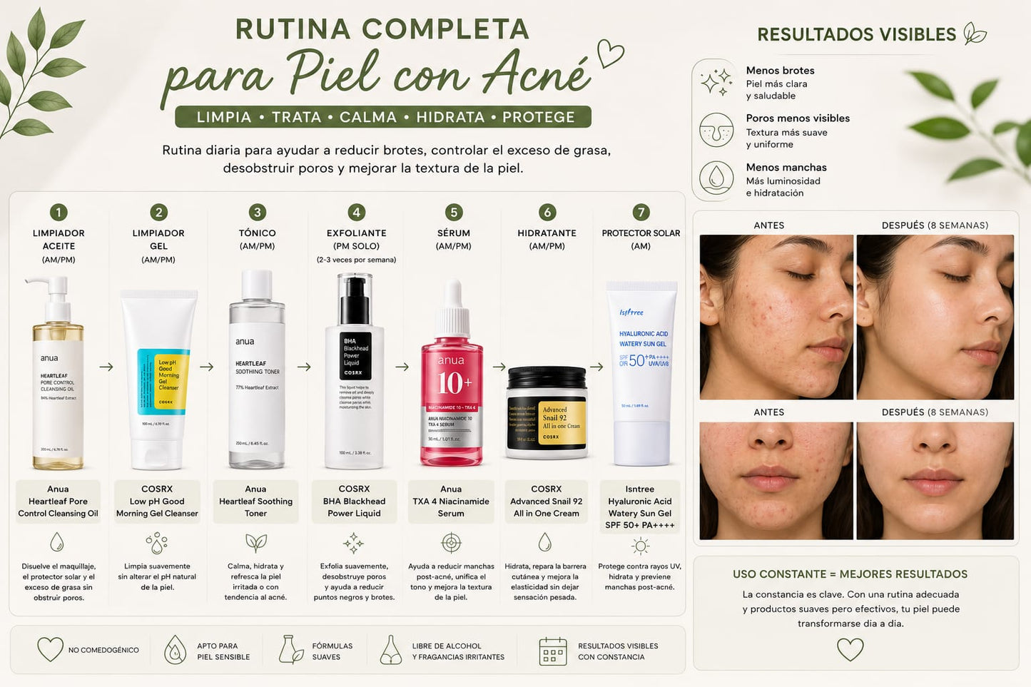 Rutina Completa para Piel con Acne