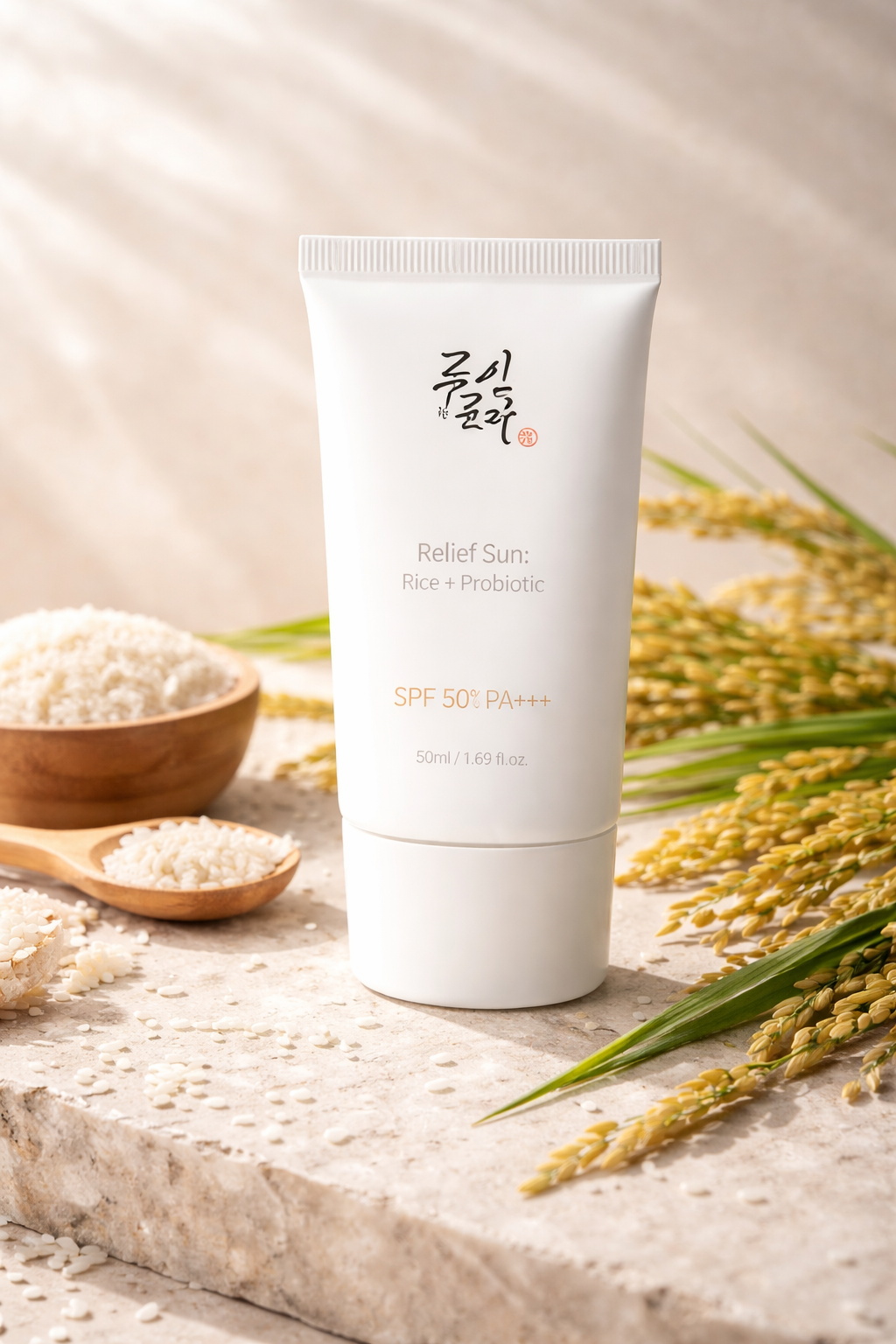 Protector Solar  coreano SPF50+ con arroz y probioticos - sin efecto blanco