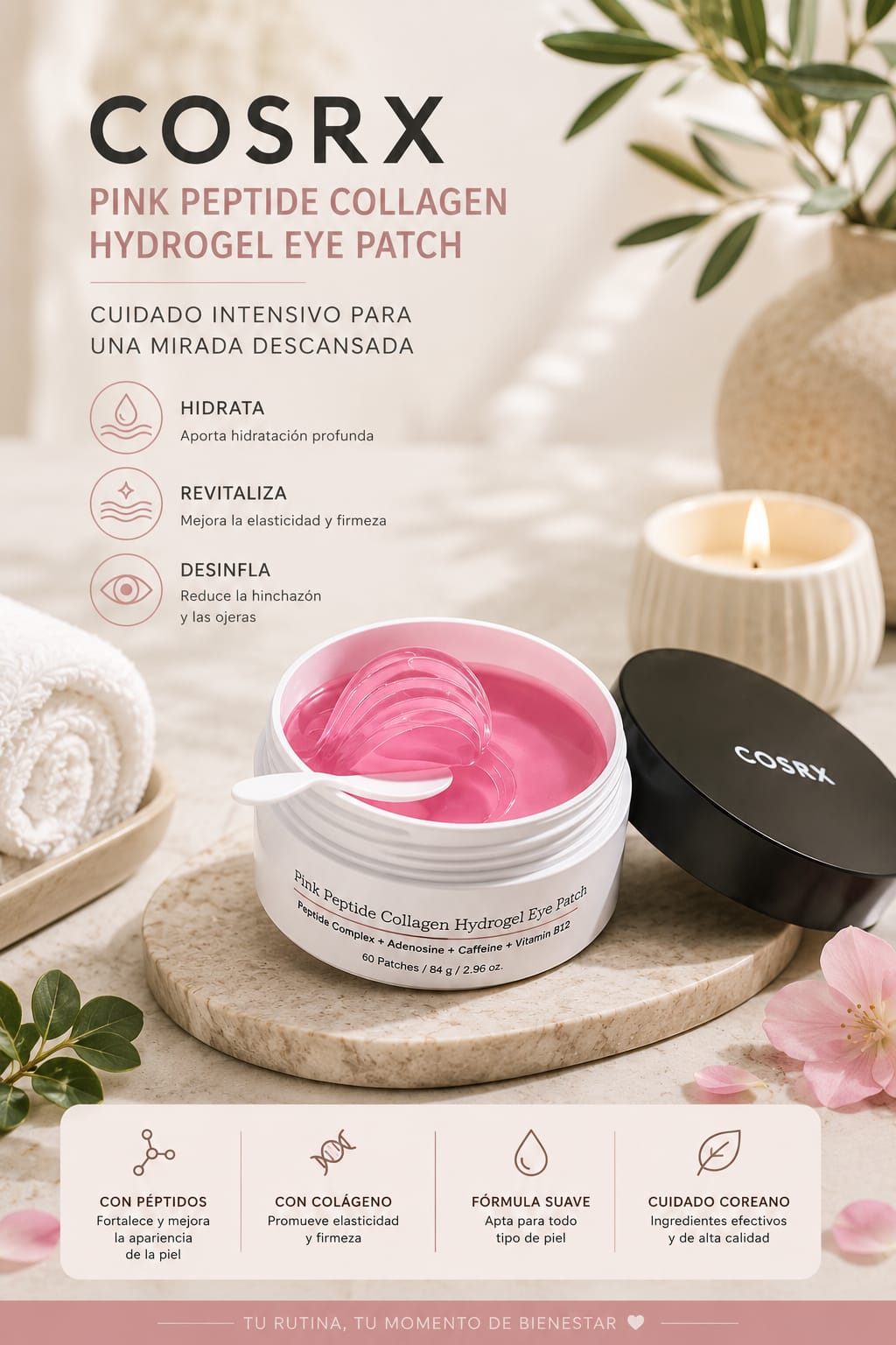 COSRX  Parches de Hidrogel para Ojos con Peptidos y Colageno