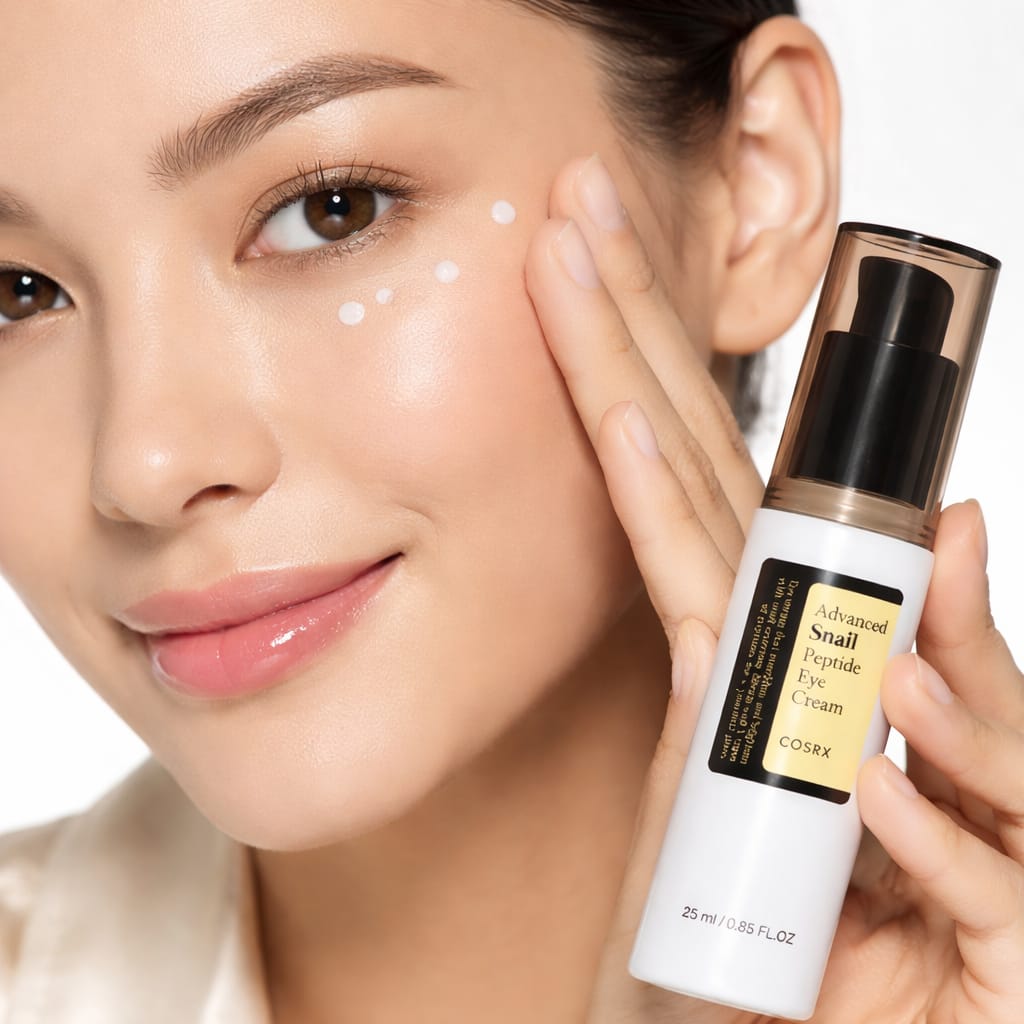 Crema de ojos con mucina de caracol y peptidos - resultados visibles